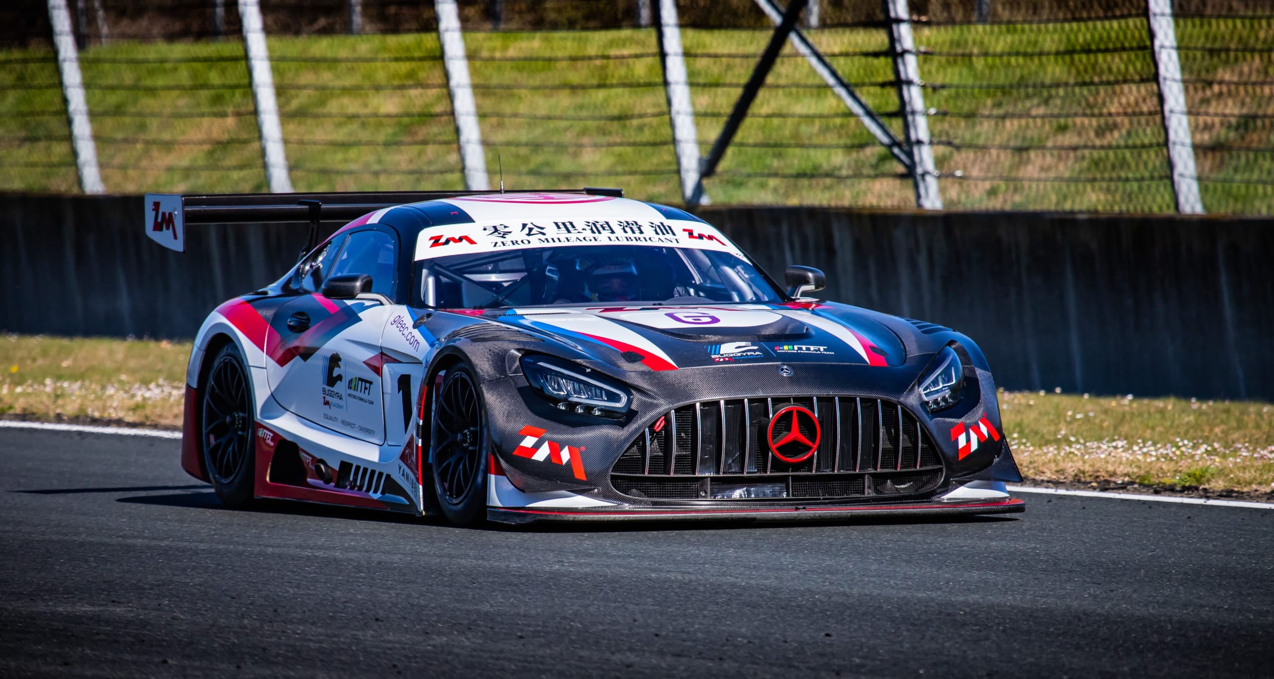 Figure 2: AMG GT3 race car employing anti-pitching geometry to maintain aerodynamic platform performance