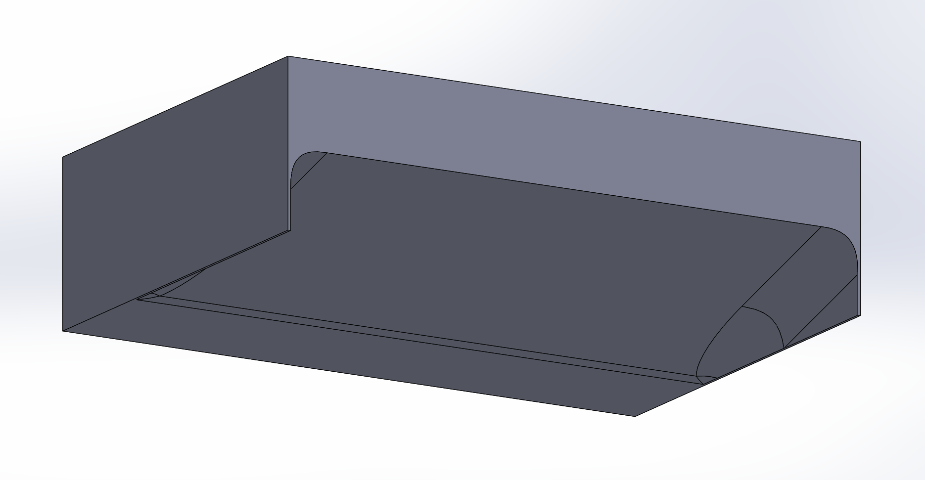 Figure 9: 3D model of the diffuser with shoulder radii geometry modification added to improve vortex formation