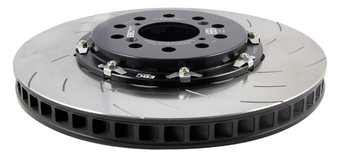 Figure 1: A vented brake rotor showing the interior cooling passages between the two friction faces