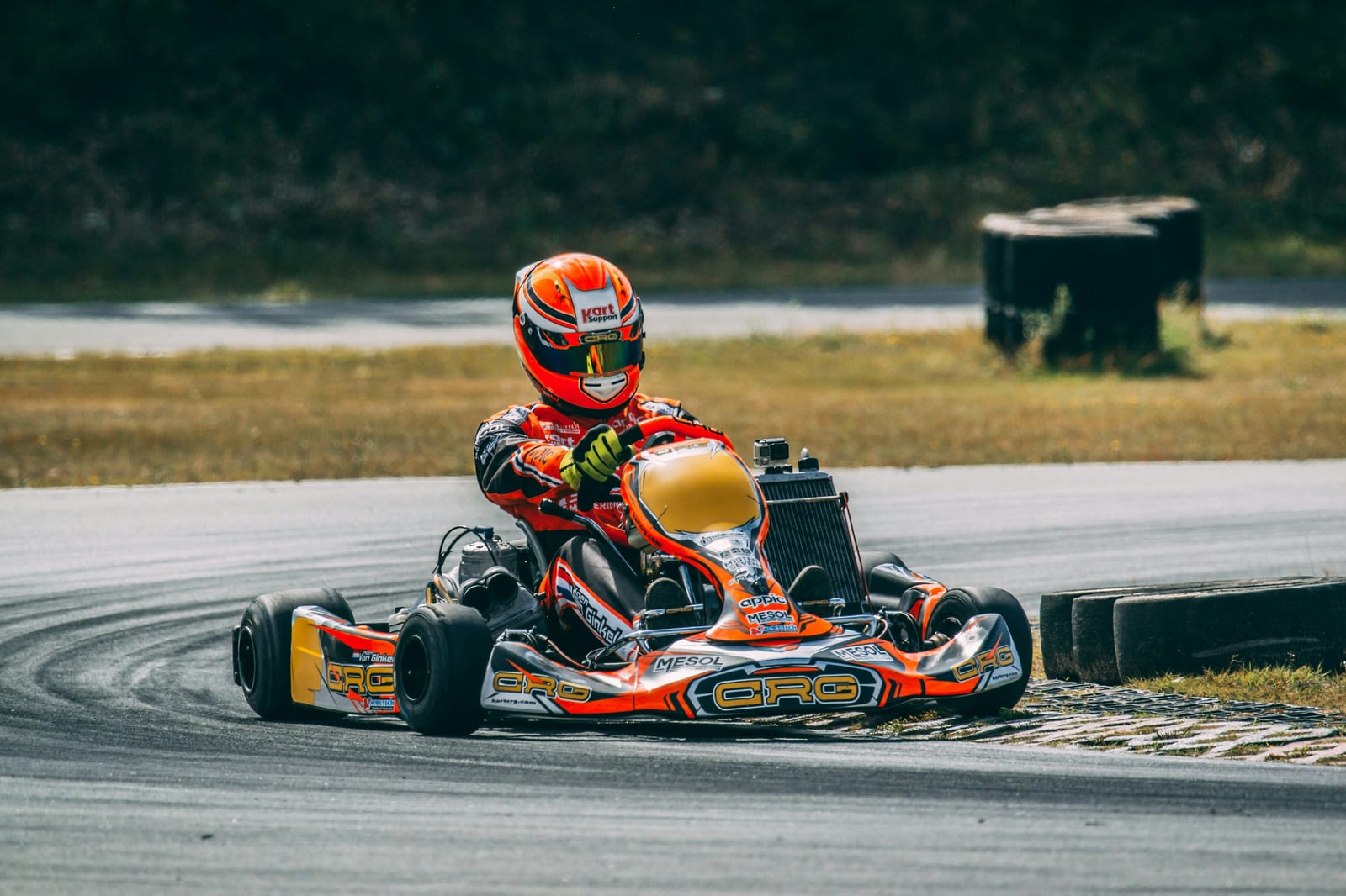 A CRG kart cornering on a kart circuit