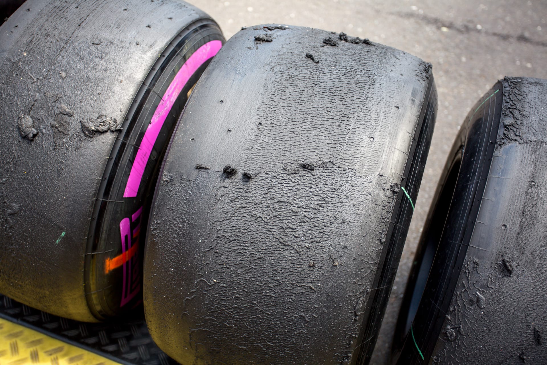 Used racing tyres