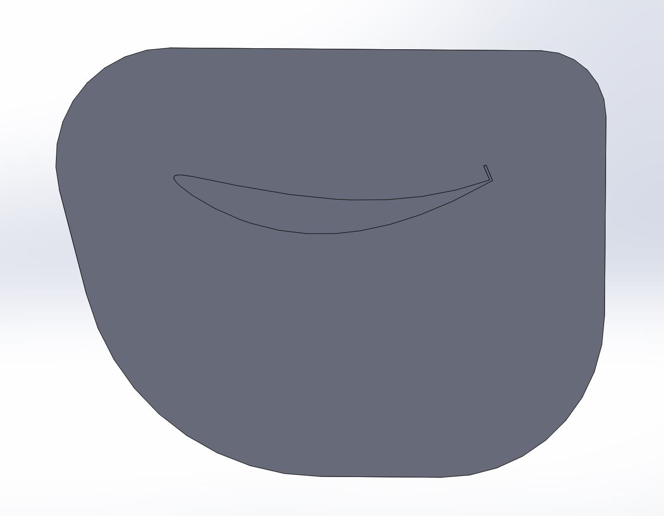 Figure 17: 3D model of the Gurney flap at 90 degrees, sized at 5% of the chord length (10mm)