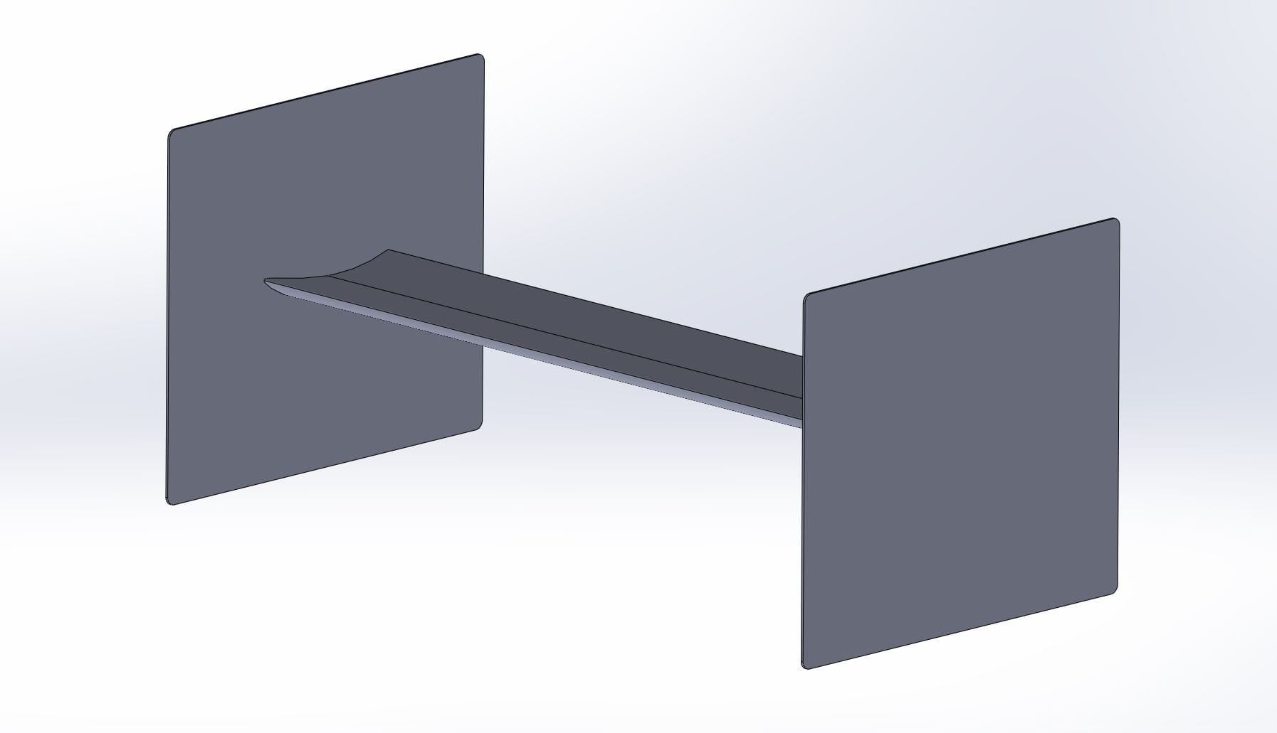 Figure 6: Initial oversized endplate iteration used to visualise wingtip pressure distribution and guide trimming decisions