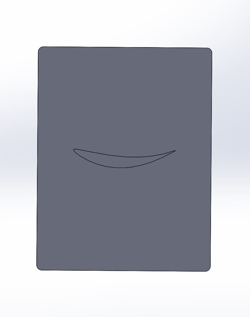 Figure 8: Second iteration (V2) of the endplate design with trimmed proportions based on pressure distribution analysis