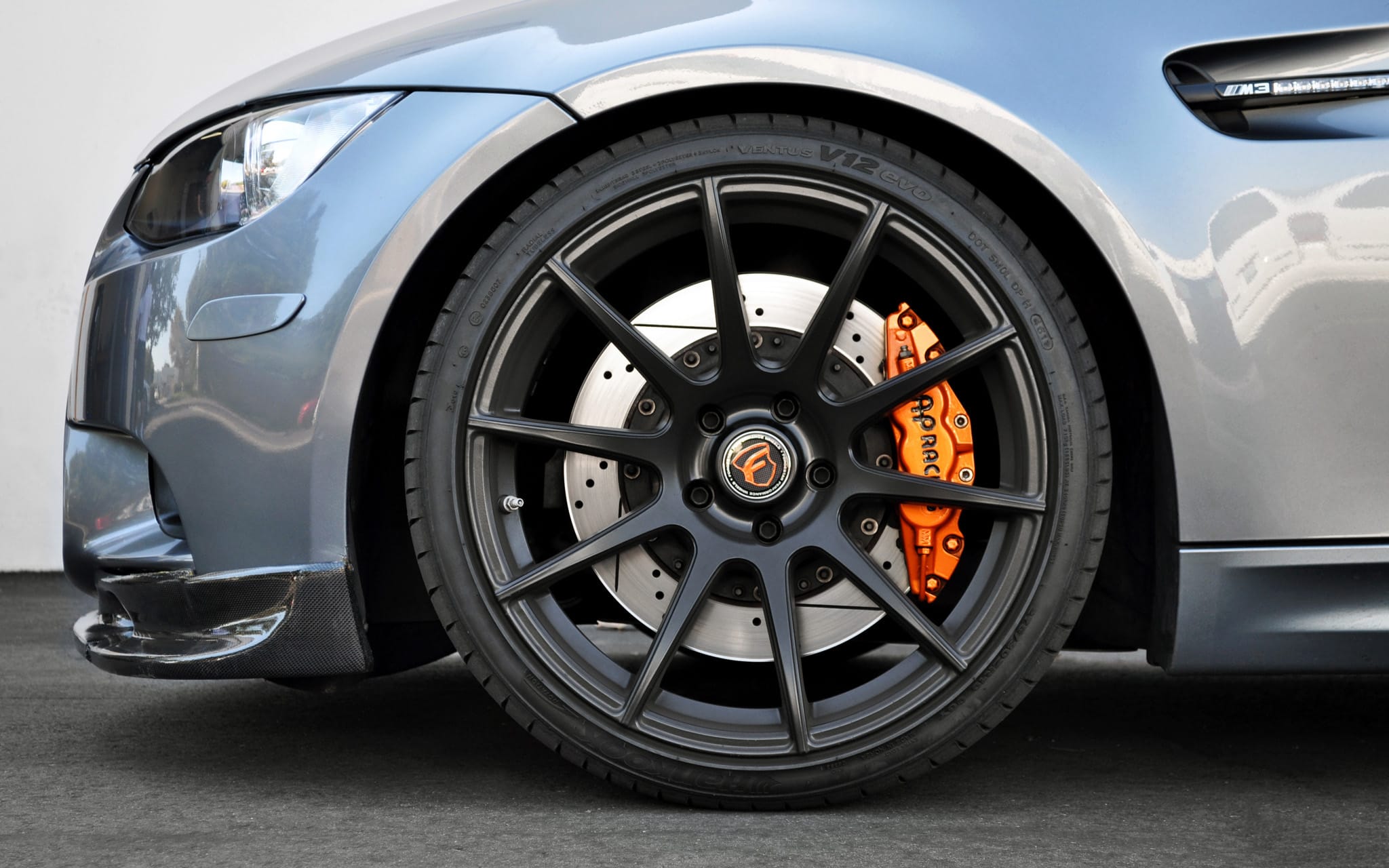 Track-focused BMW M3 fitted with a more aggressive 2-piece brake disc setup